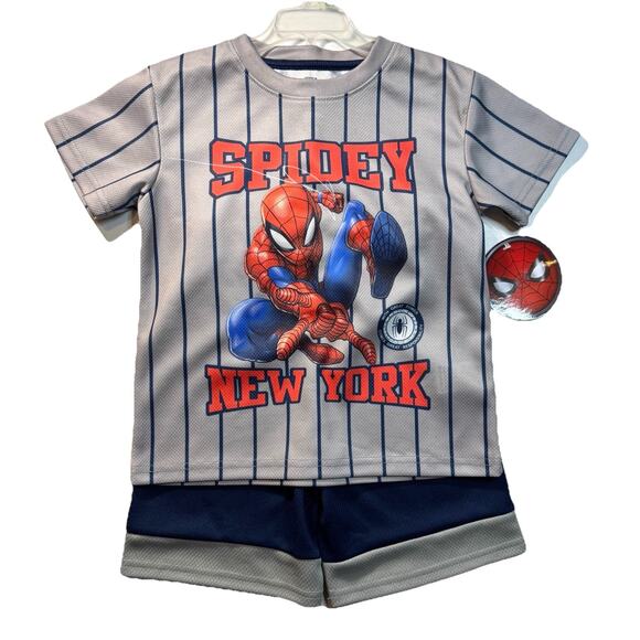 Spider-Man Toddler 2PC Set Top & Shorts NWT - Sz 5T - Picture 2 of 7